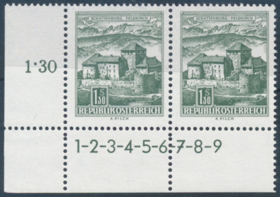 Briefmarke mit Symbolzahl(en)